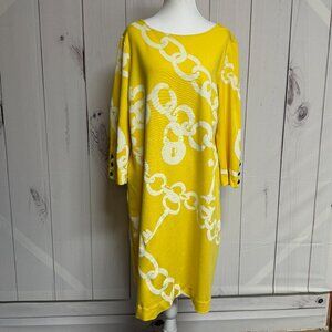 Lilly Pulitzer Jonah Dress Starburst Yellow Lock & Chains XL